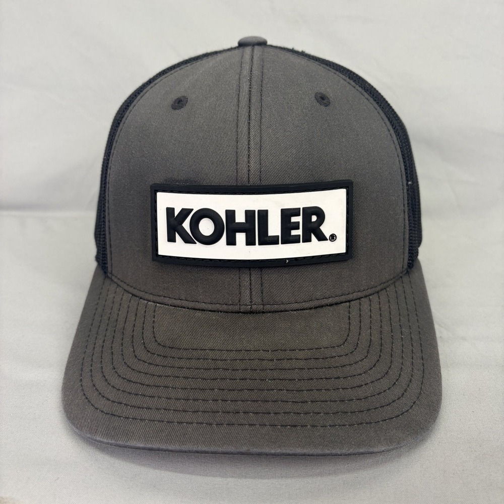 Kohler Yupoong Trucker Hat Snapback Mens OSFM Grey Black Mesh Patch Cap